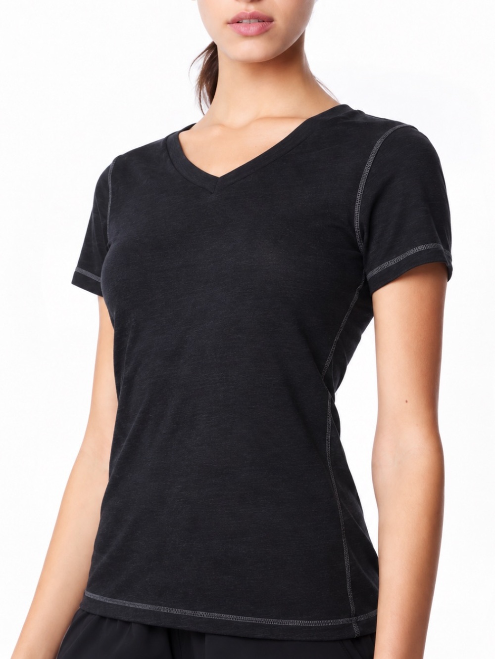 ALO Yoga Triblend V Neck Short Sleeve Tee S